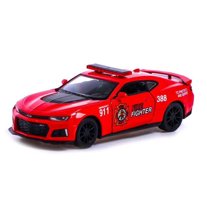 

Машина металлическая Chevrolet Camaro ZL1, 1:36, открываются двери, инерция, пожарная служба