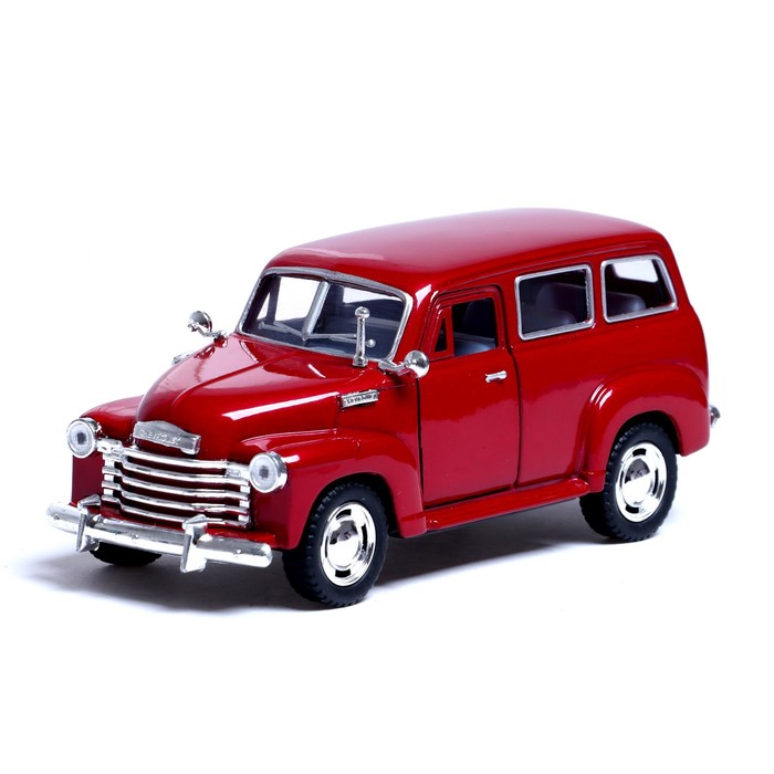 

Машина металлическая 1950 Chevrolet Suburban Carryall, 1:36, открываются двери, инерция, цвет красный