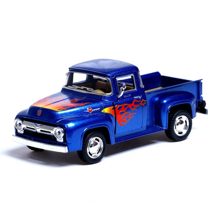 

Машина металлическая 1956 Ford F-100 Pickup, 1:38, открываются двери, инерция, цвет синий