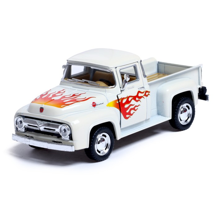 

Машина металлическая 1956 Ford F-100 Pickup, 1:38, открываются двери, инерция, цвет белый