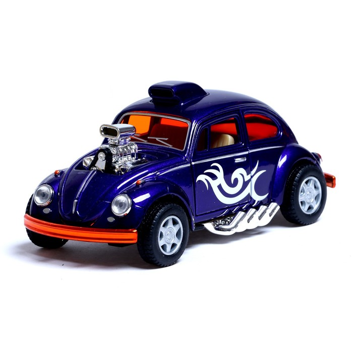 

Машина металлическая Volkswagen Beetle, 1:32, открываются двери, инерция, цвет синий