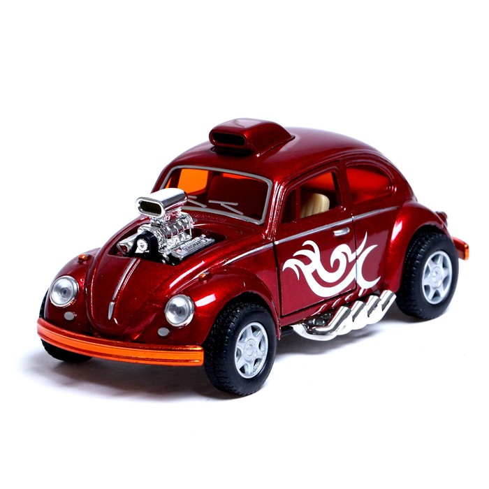 

Машина металлическая Volkswagen Beetle, 1:32, открываются двери, инерция, цвет красный