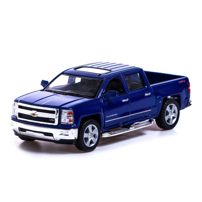 

Машина металлическая Chevrolet Silverado, 1:46, открываются двери, инерция, цвет синий