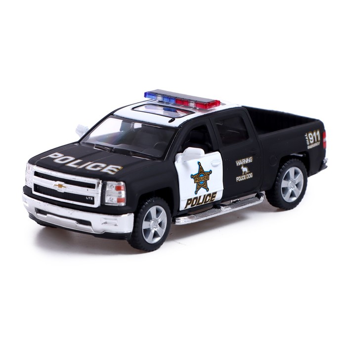 

Машина металлическая Chevrolet Silverado Police, 1:46, открываются двери, инерция