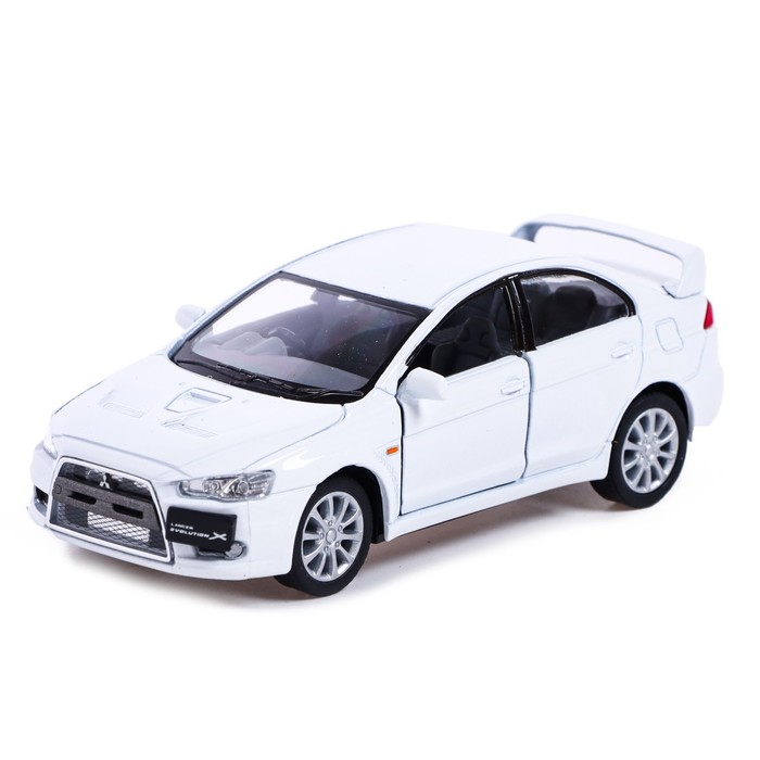 

Машина металлическая Mitsubishi Lancer Evolution Х, 1:36, открываются двери, инерция, цвет белый