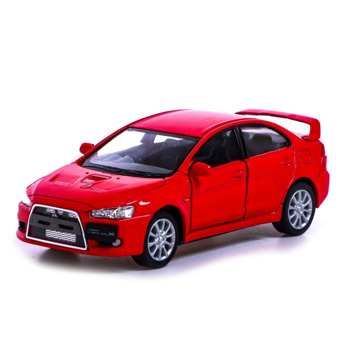 

Машина металлическая Mitsubishi Lancer Evolution Х, 1:36, открываются двери, инерция, цвет красный