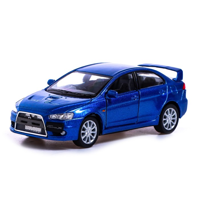 

Машина металлическая Mitsubishi Lancer Evolution Х, 1:36, открываются двери, инерция, цвет синий