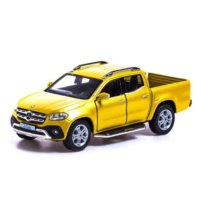 

Машина металлическая Mercedes-Benz X-Class, 1:42, открываются двери, инерция, цвет жёлтый