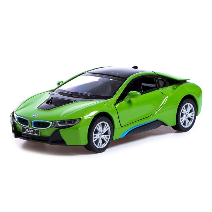 

Машина металлическая BMW i8, 1:36, открываются двери, инерция, цвет зелёный