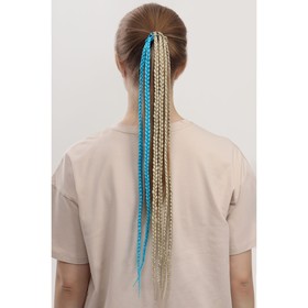 Афрорезинка, 60 см, 6 косичек, цвет блонд/голубой от Сима-ленд