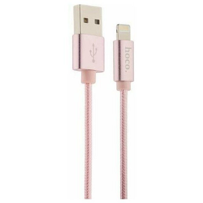 

Кабель Hoco X2, USB - Lightning, 2.4A, 1 м, нейлон, розовое золото