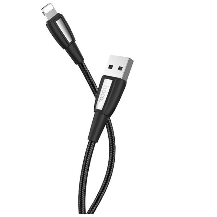 

Кабель Hoco X39, USB - Lightning, 2.4A, 1 м, нейлон, чёрный