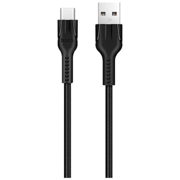 

Кабель Hoco U31, USB - Type-C, 3A, 1 м, нейлон, чёрный