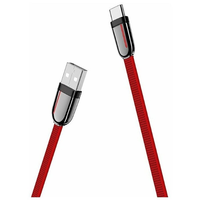 

Кабель Hoco U74, USB - Type-C 3A, 1.2 м, плоский, нейлон, красный