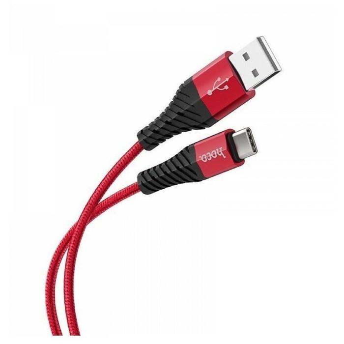 Кабель Hoco X38, USB - Type-C, 2.4A, 1 м, нейлон, красный