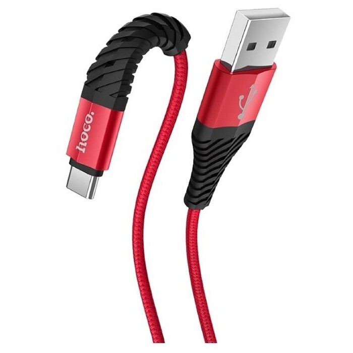 Кабель Hoco X38, USB - Type-C, 2.4A, 1 м, нейлон, красный