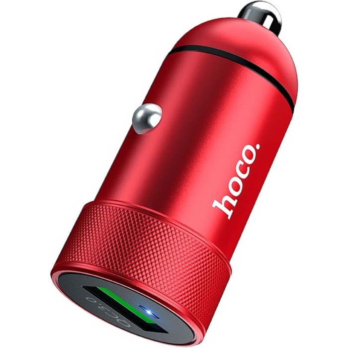 фото Автомобильное зарядное устройство hoco z32, 1хusb, 3 а, qc3.0, красный
