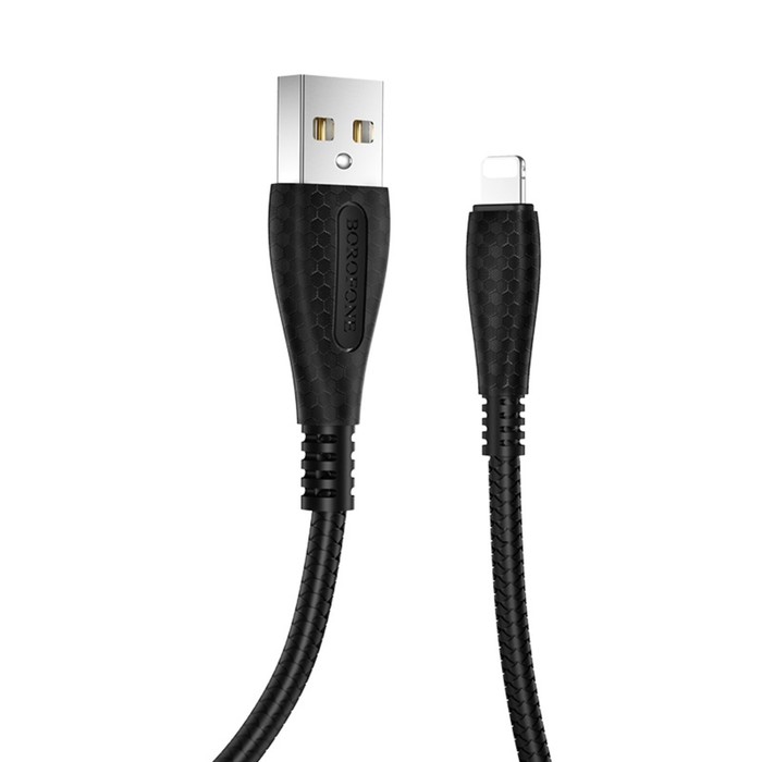 

Кабель Borofone BX38 Cool, USB - Lightning, 2.4A, 1 м, ТПЭ, чёрный