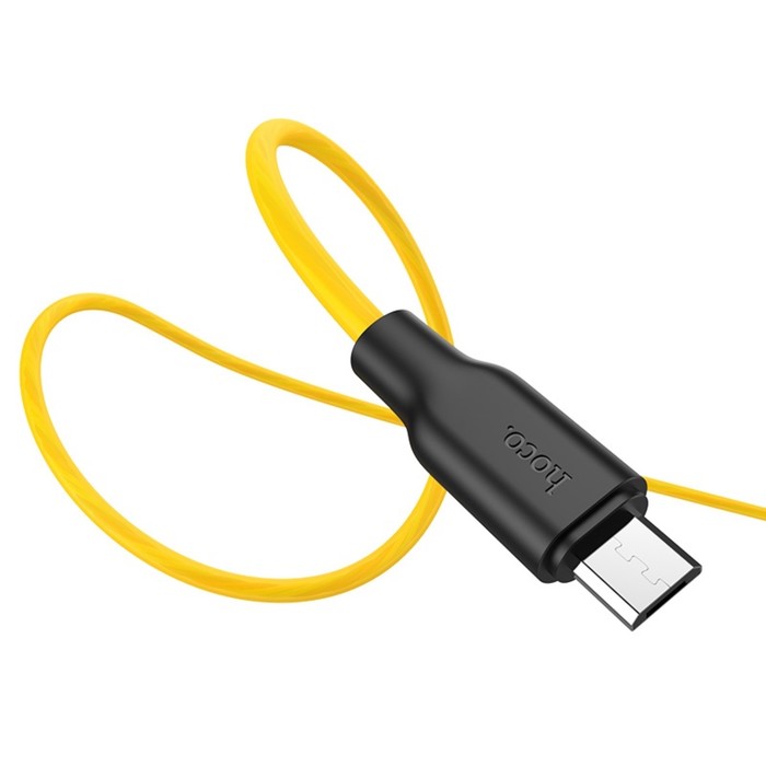 

Кабель Hoco X21 Plus, USB - Micro-USB, 2.4A, 1 м, силикон, чёрно-жёлтый