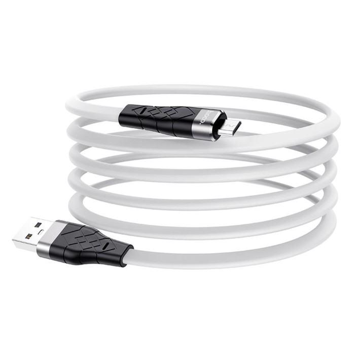 

Кабель Hoco X53, USB - Micro-USB, 2.4A, 1 м, силикон, плоский, белый