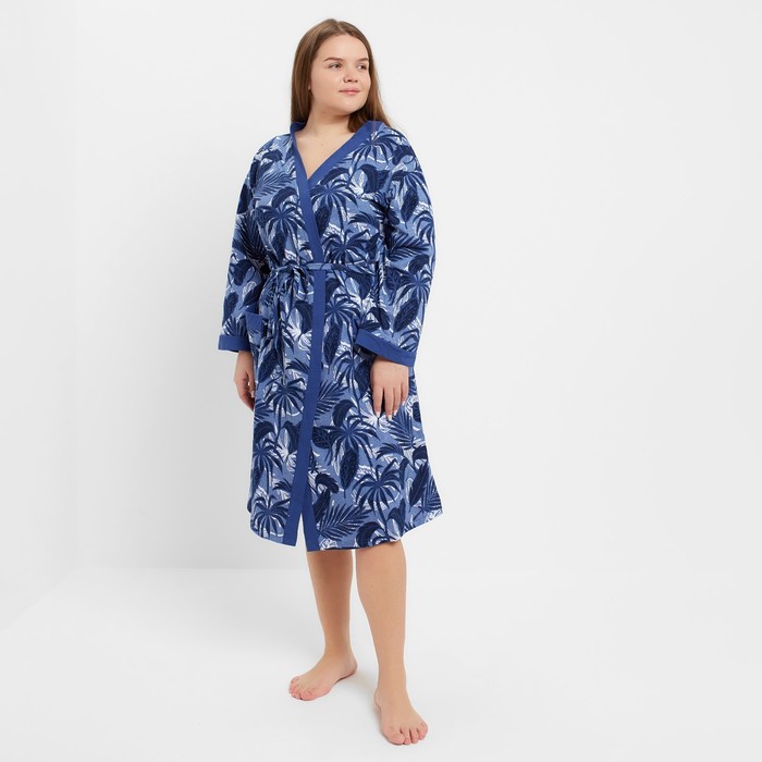 фото Комплект женский (ночная сорочка, халат) пс-2604, цвет синий, р-р 52 дарья
