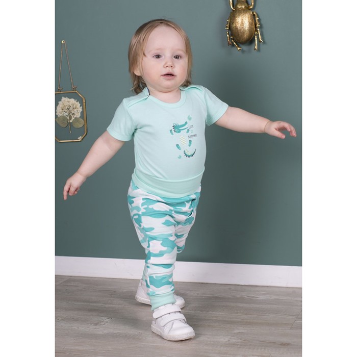 Боди «Кроко», рост 68 см, цвет бирюзовый