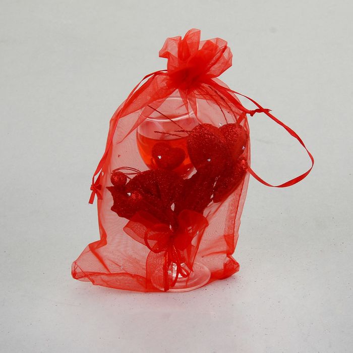 Свеча гелевая "Сердце любви", цвет красный