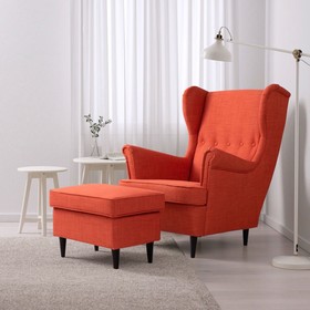 Кресло с подголовником СТРАНДМОН, цвет тёмно-оранжевый от Сима-ленд