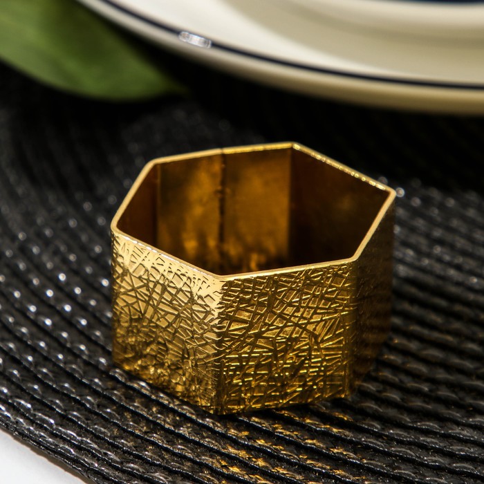 Кольцо для салфетки Noble, 5×4×2,5 см, цвет золотой кольцо для салфетки елизавета лебедь 5×4 5×4 см цвет металла золотой