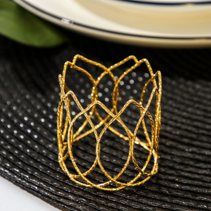 Кольцо для салфетки Noble, 4,5×4 см, цвет золотой кольцо для салфетки марокко 4 8×3 см цвет золотой