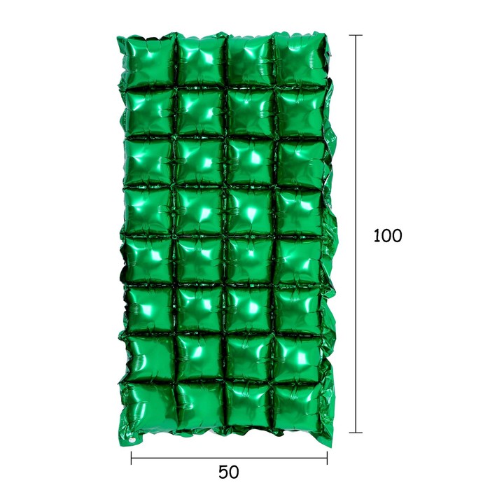Панно фольгированное 50 х 100 см, 4 ряда, цвет зелёный