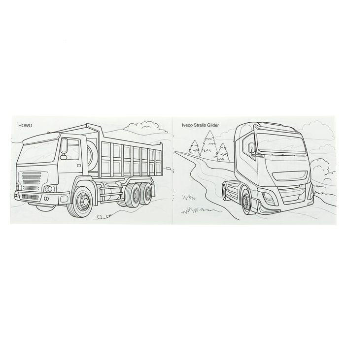 раскраска Грузовики и автобусы
