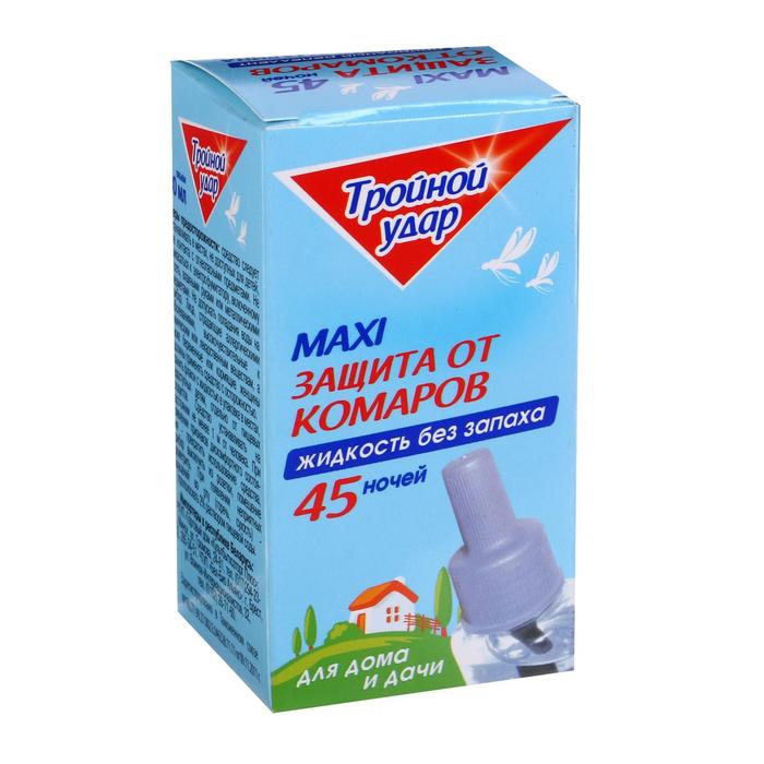 Дополнительный флакон-жидкость от комаров Домовой Прошка, Тройной Удар, 45 ночей, 30 мл