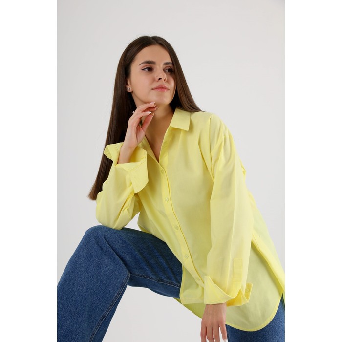 фото Рубашка базовая sl, оверсайз 50-52, лимонный sl russian brand
