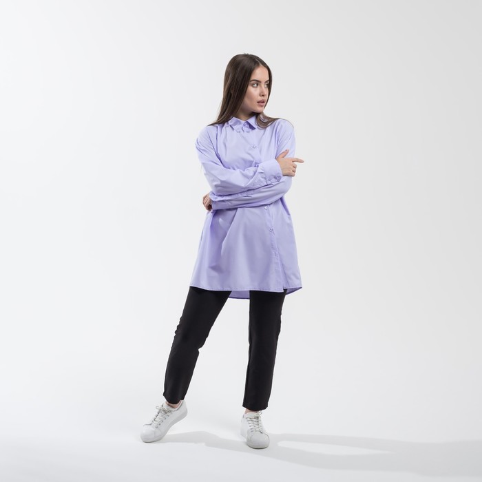 фото Рубашка sl, косая планка, 50-52, лаванда sl russian brand