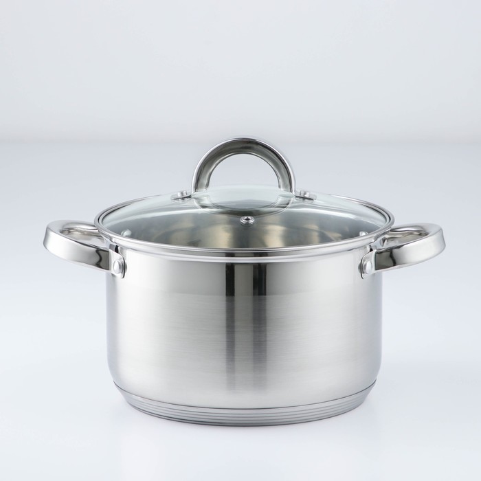 фото Набор кастрюль из нержавеющей стали «макси», 3 предмета: кастрюли 1,25/2/2,5 л, крышки