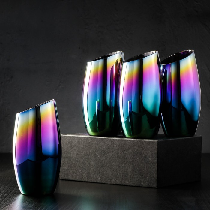 фото Набор стаканов высоких «иллюзия», 475 мл, 8×15 см, 6 шт, цвет хамелеон magistro