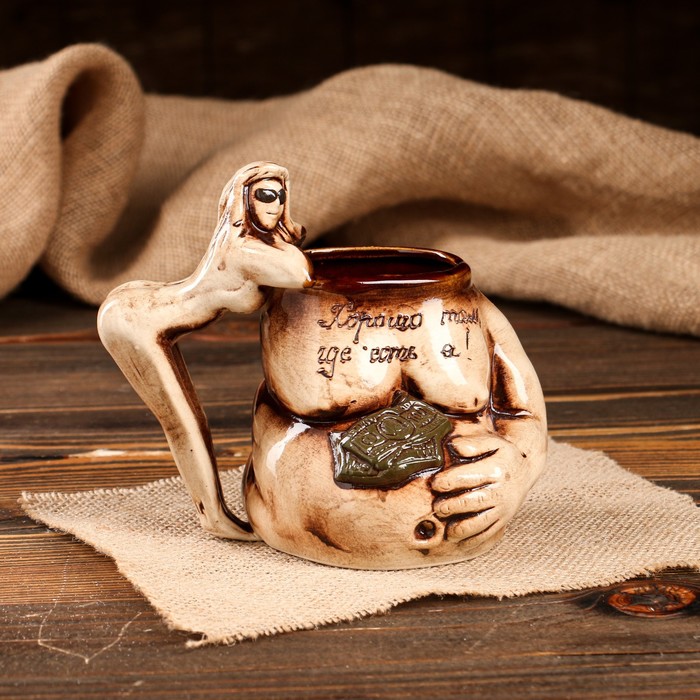 фото Кружка "дева", с приколом, керамика, 0.5 л, 1 сорт керамика ручной работы