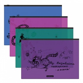 Zip-пакет пластиковый ErichKrause® Zen Cats, A4, ассорти