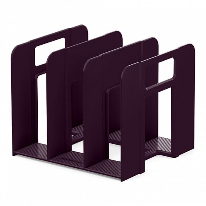 фото Подставка для журналов и бумаг (сортер) erichkrause techno, marsala, 4 отделения, фиолетовый