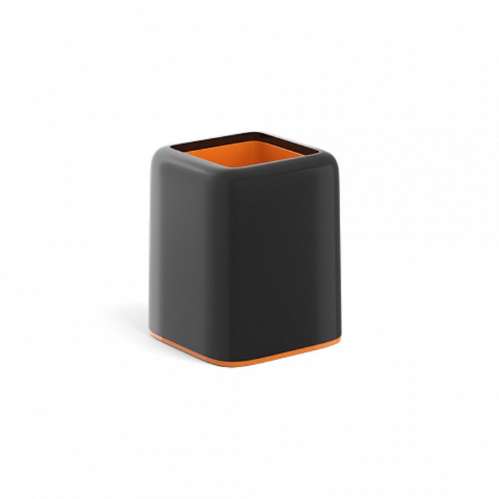 фото Подставка-стакан для пишущих принадлежностей erichkrause forte, accent, черная с оранжевой вставкой
