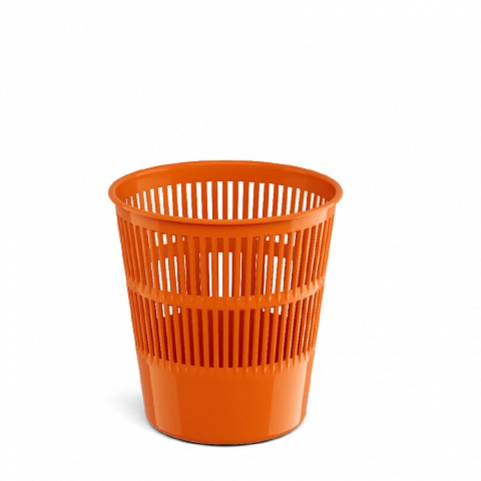фото Корзина для бумаг и мусора erichkrause neon solid, 9 литров, пластик, сетчатая, оранжевый неон