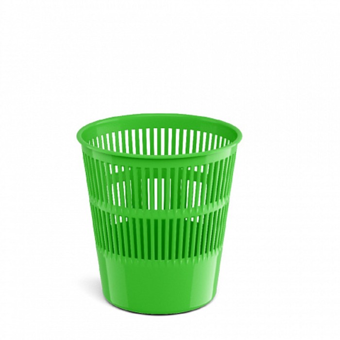 фото Корзина для бумаг и мусора erichkrause neon solid, 9 литров, пластик, сетчатая, зеленый неон