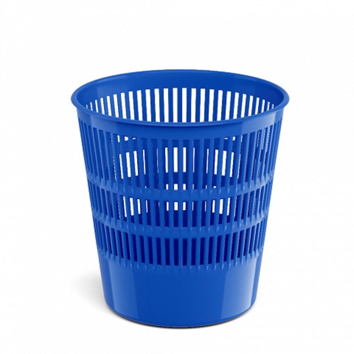 фото Корзина для бумаг и мусора erichkrause classic, 12 литров, пластик, сетчатая, синяя