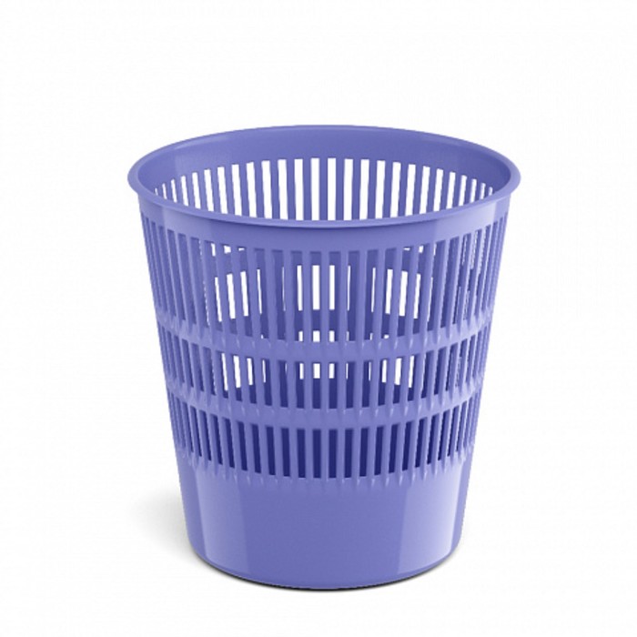 фото Корзина для бумаг и мусора erichkrause pastel, 12 литров, пластик, сетчатая, фиолетовая