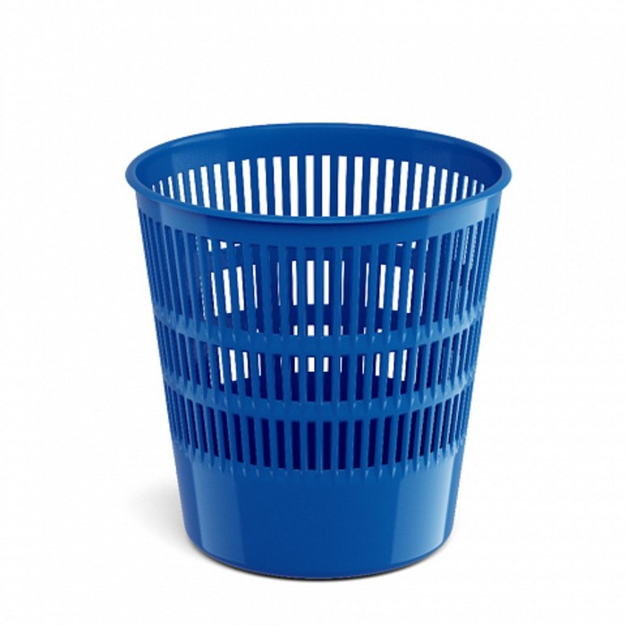 фото Корзина для бумаг и мусора erichkrause vivid, 12 литров, пластик, сетчатая, синяя
