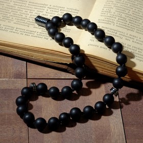 

Чётки мусульманские шар № 12 "МИКС камней" (агат чёрный, гематит) 33 бусины