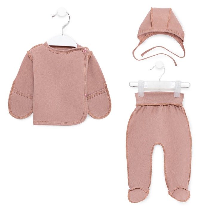 Комплект для новорождённых, цвет бежево-розовый, рост 62 см комплект для новорождённых цвет розовый рост 62 см