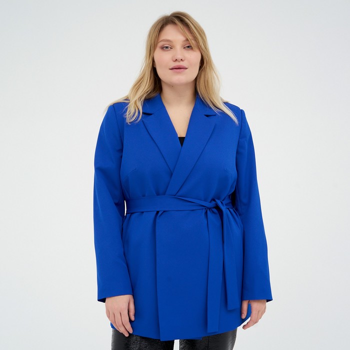 Пиджак женский с поясом MIST plus-size, р.58, синий