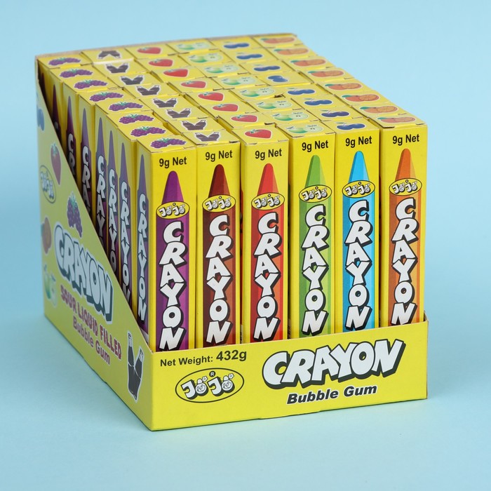 фото Жевательная резинка jojo crayon babble gum с начинкой, 9 г холодок